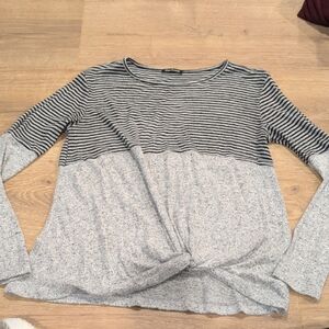 a new day Black and Gray Long Sleeve Top